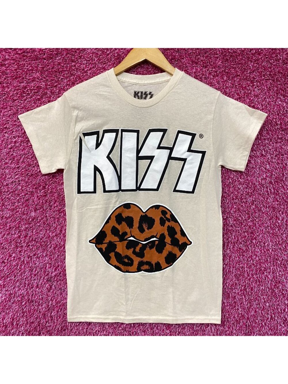 Kiss Cheetah Lips Heavy Metal Band T-Shirt Small